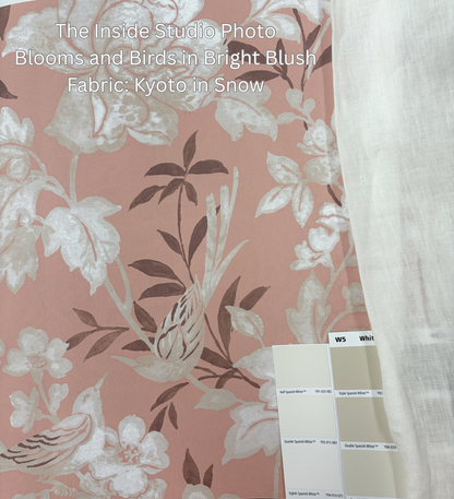 Blooms and Birds Wallpaper - Bright Blush