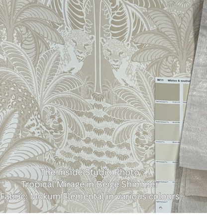 Tropical Mirage Wallpaper - Beige Shimmer