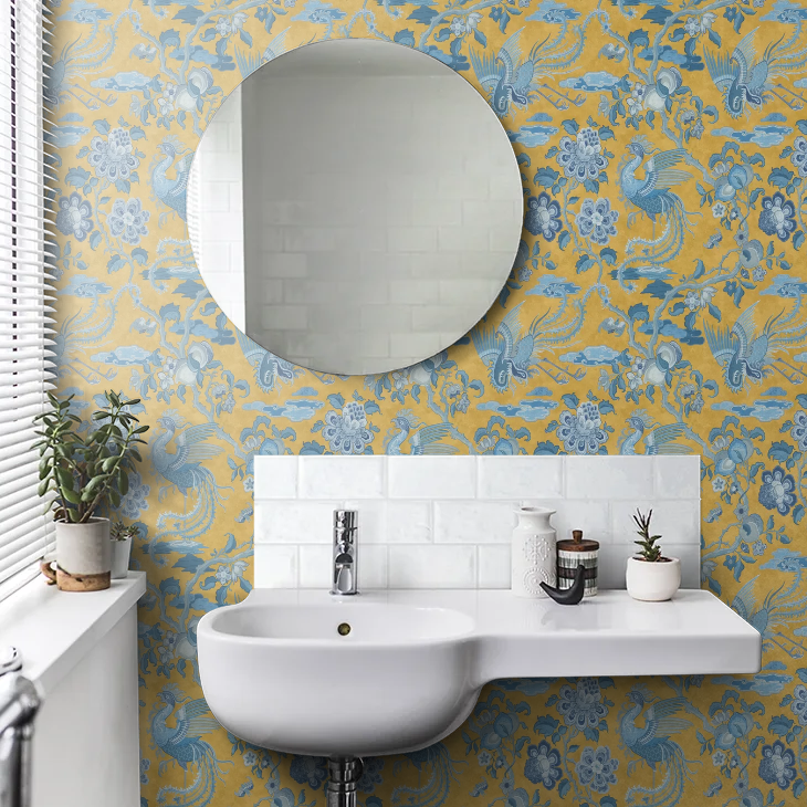 Chifu Chinoiserie Wallpaper - Ochre