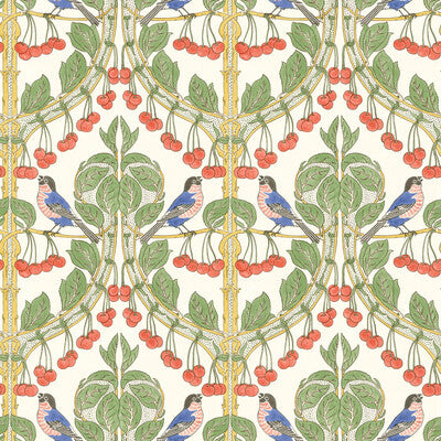 Bird and Cherries Fabric - 5 Colours
