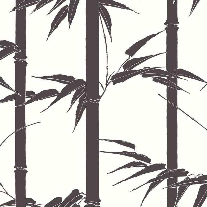 Sample – Bamboo Hawaii Florence Broadhurst Wallpaper - Coal