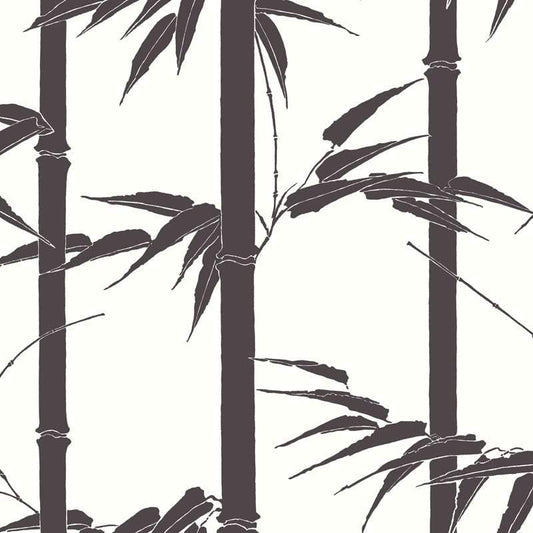 Bamboo Hawaii Florence Broadhurst Wallpaper - Coal