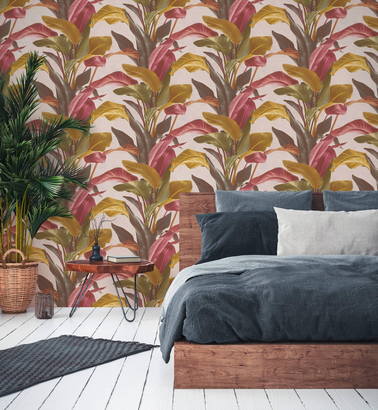 Banana Tropical Wallpaper - Red