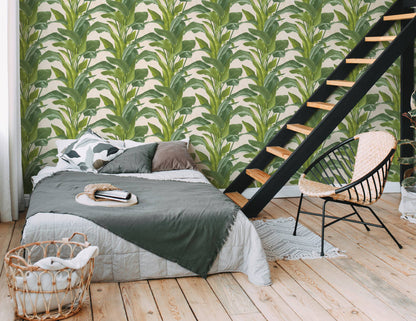 Banana Tropical Wallpaper - Cream/Green