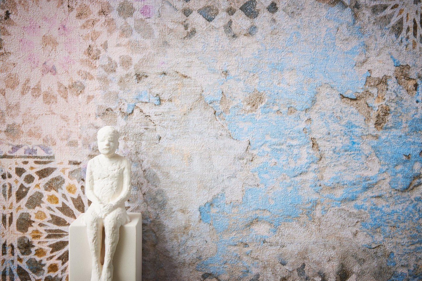 Barcelona Mosaic Wallpaper - Beige/Brown/Blue