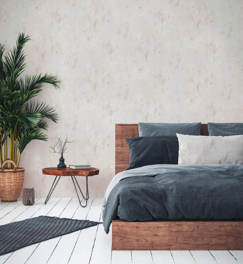 Barcelona Plaster Wallpaper - Grey - White