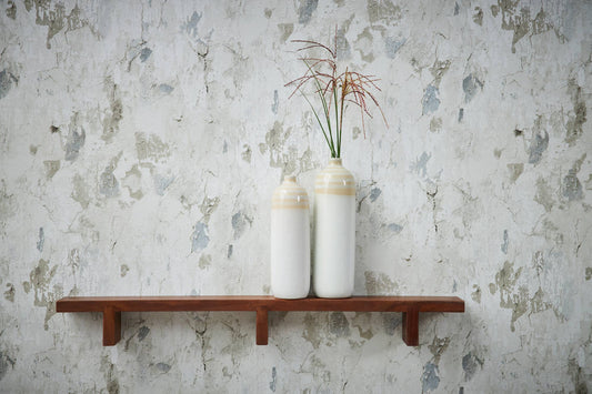 Barcelona Plaster Wallpaper - Cream - Grey