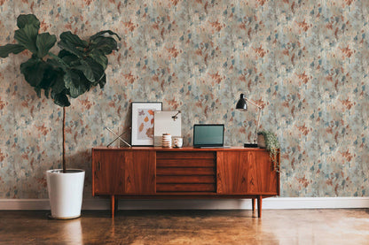 Barcelona Plaster Wallpaper - Grey - Green - Rust