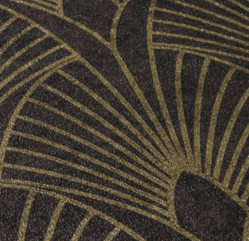 Art Deco Baroque Fans Wallpaper - Black/Gold