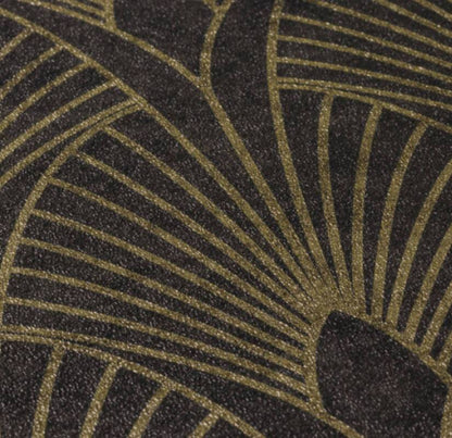 Art Deco Baroque Fans Wallpaper - Black/Gold