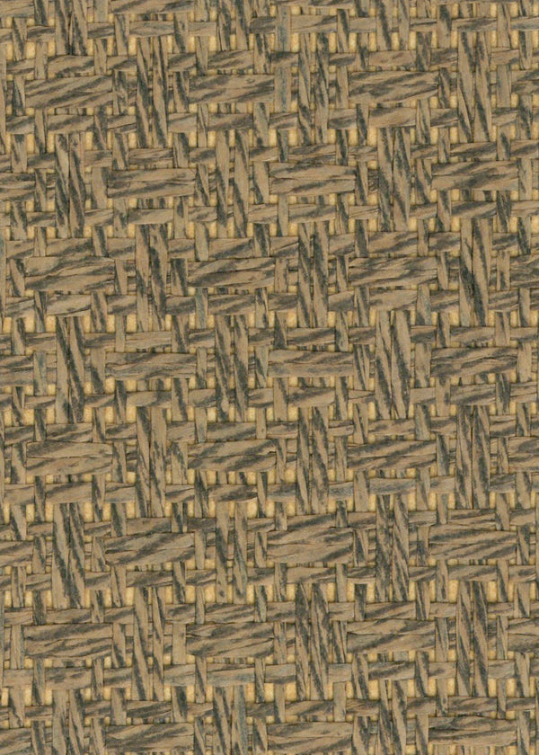 Sample - Basket Case- Grasscloth Wallpaper - Fog