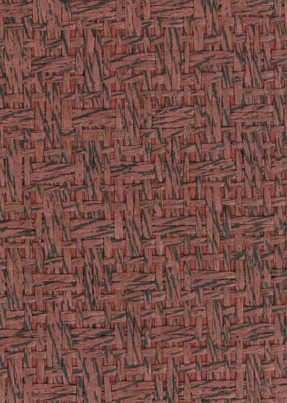 Basket Case - Grasscloth Wallpaper - Ruby