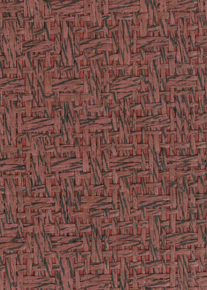 Sample - Basket Case- Grasscloth Wallpaper - Ruby