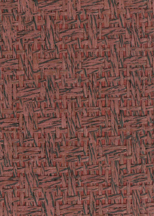 Sample - Basket Case- Grasscloth Wallpaper - Ruby