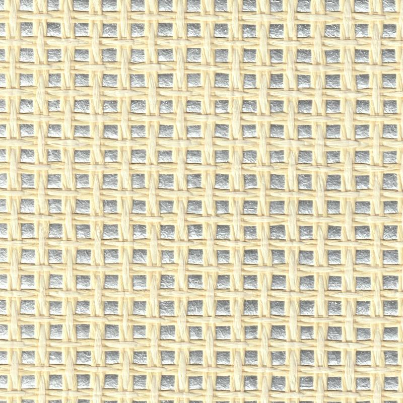 Basket Weave Grass cloth Wallpaper - Buff on Silver