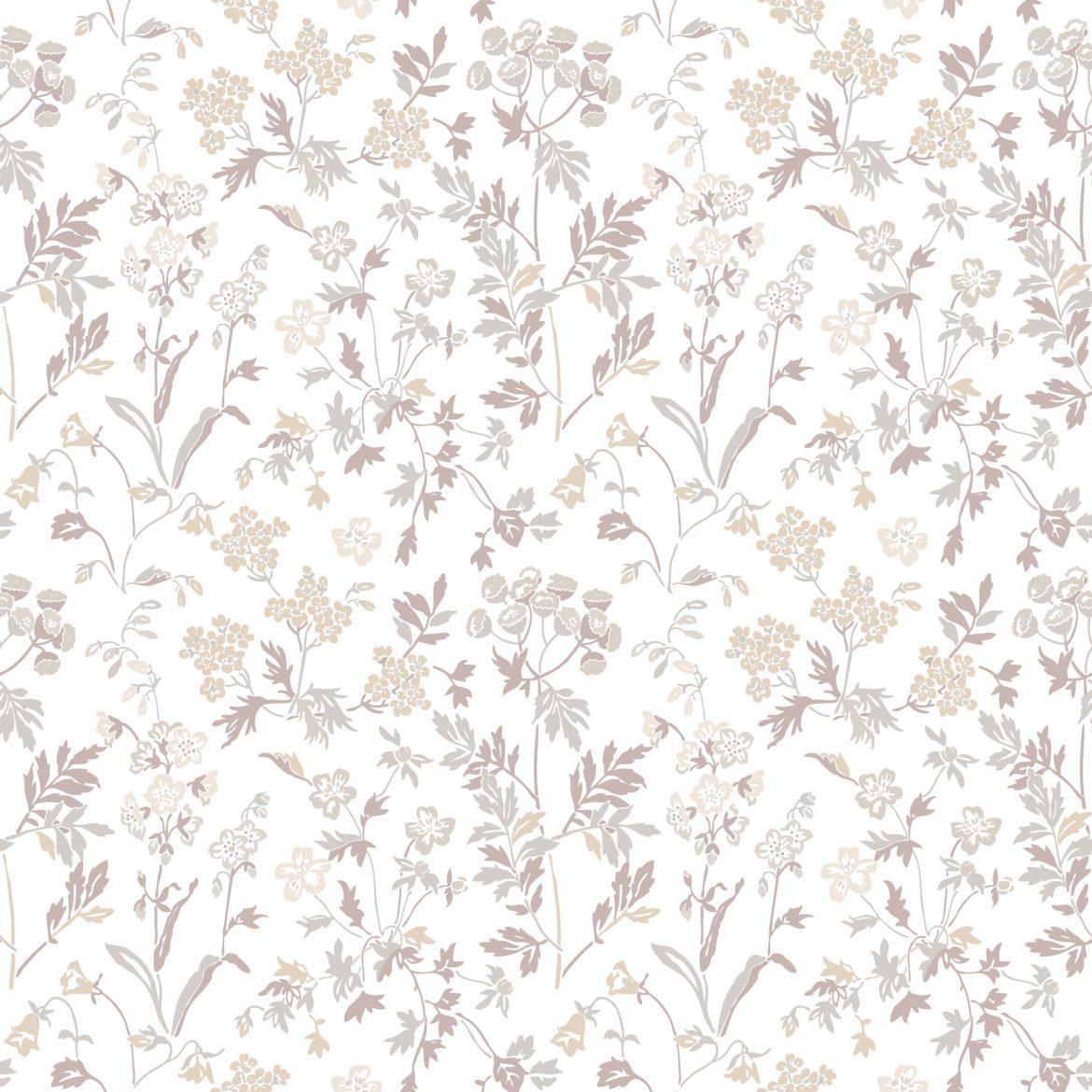Sample - Juni Scandinavian Wallpaper - Beige/White