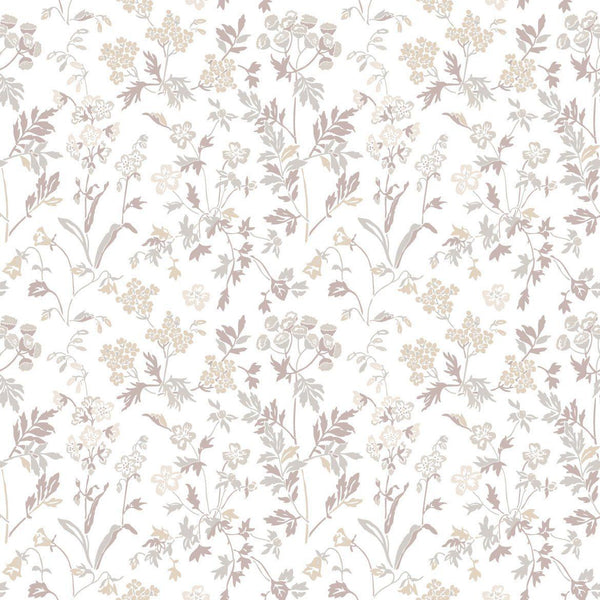 Sample - Juni Scandinavian Wallpaper - Beige/White