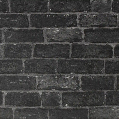 Brick Wallpaper - Black