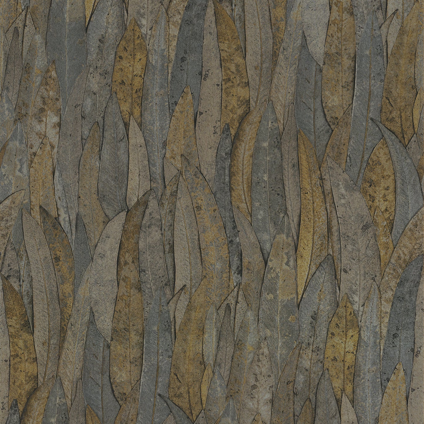 Neluwa Textured Leaves Wallpaper - Black