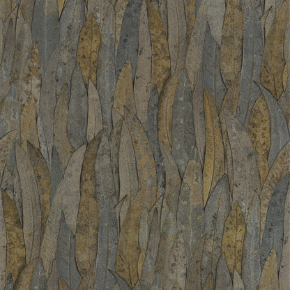 Neluwa Textured Leaves Wallpaper - Black