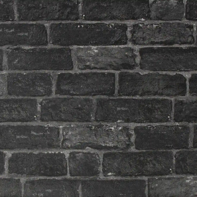 Brick Wallpaper - Black