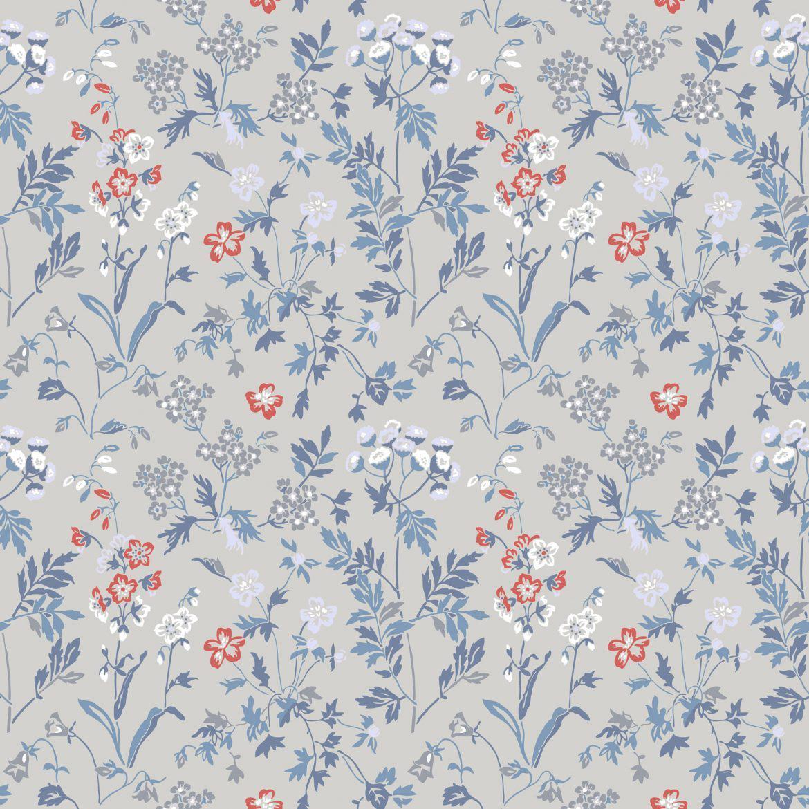 Sample - Juni Scandinavian Wallpaper - Blue