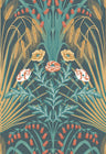 Bluebell Wallpaper - Teal/Gold/Coral