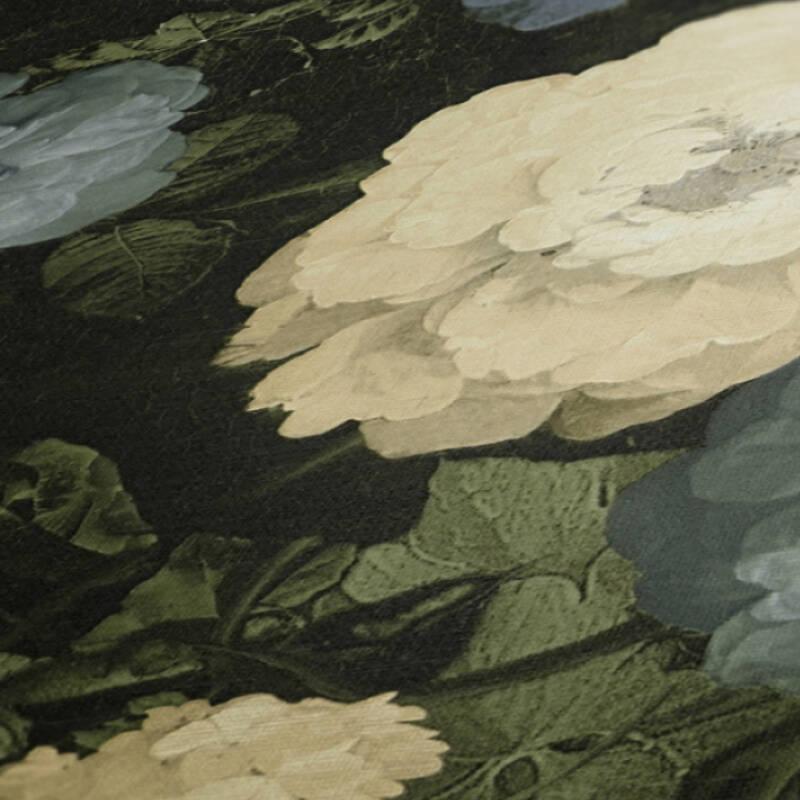 Oil Painting Bouquet Floral Wallpaper - Blue & Cream - Discontinuing
