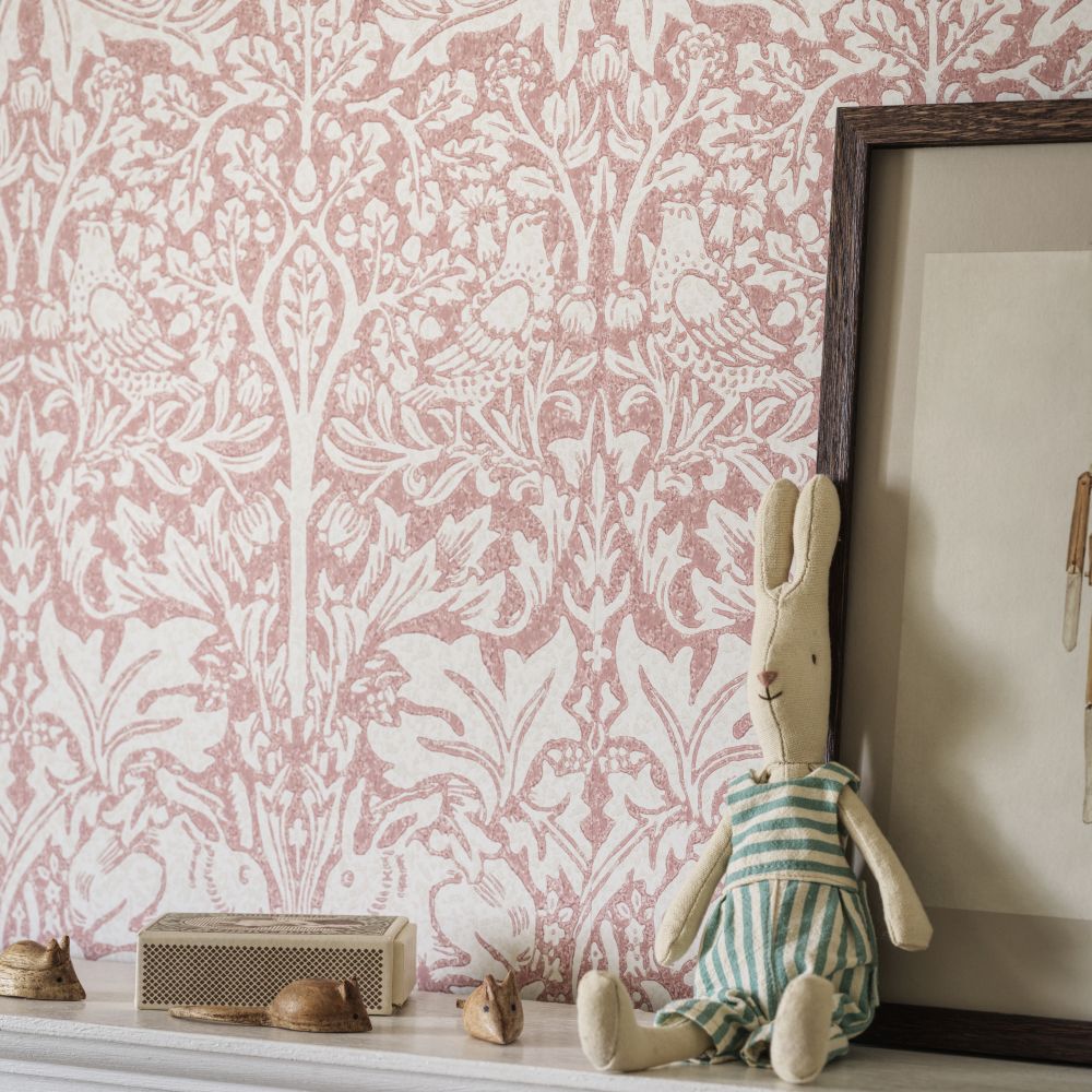 Brer Rabbit by Morris Wallpaper - Blush