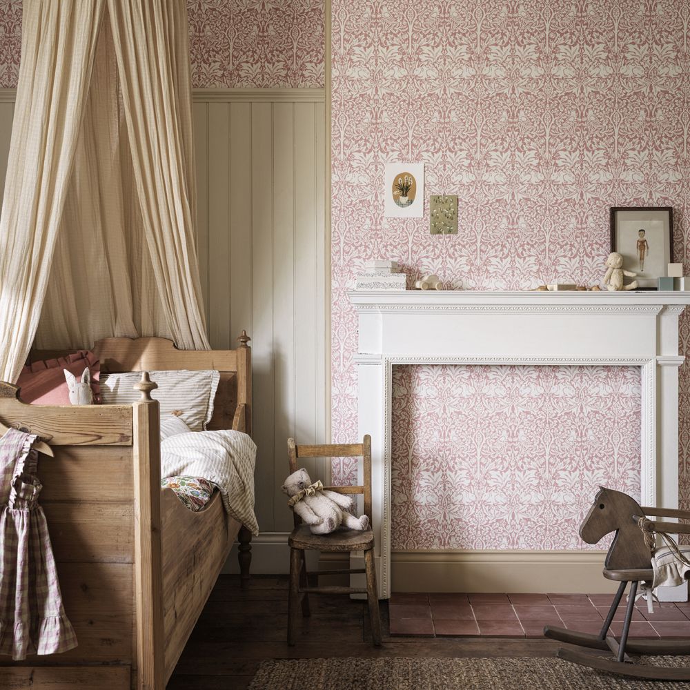 Brer Rabbit by Morris Wallpaper - Blush