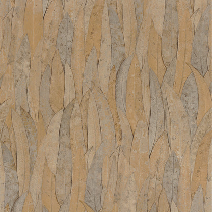 Neluwa Textured Leaves Wallpaper - Brown