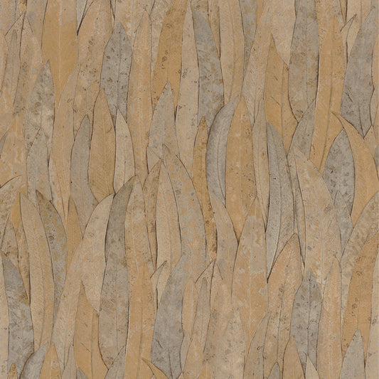 Neluwa Textured Leaves Wallpaper - Brown
