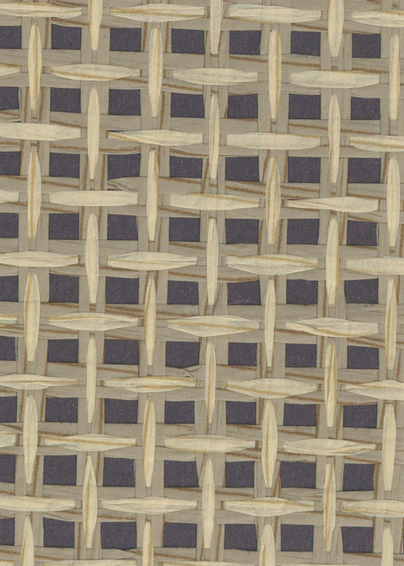 Sample - Basket Weave Grass cloth Wallpaper - Buff & Brown