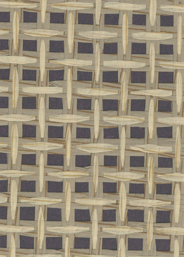 Sample - Basket Weave Grass cloth Wallpaper - Buff & Brown