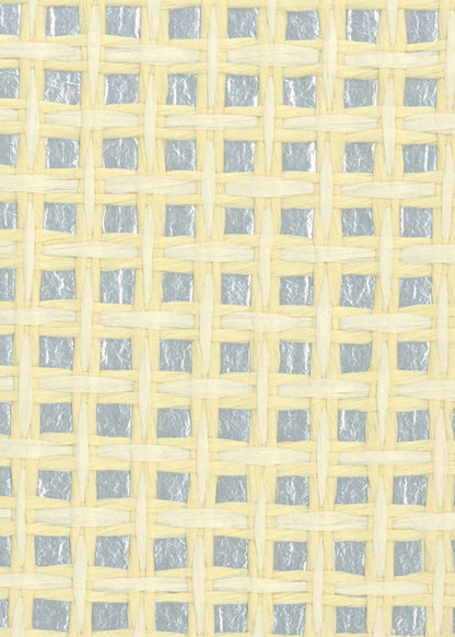 Basket Weave Grass cloth Wallpaper - Buff on Silver