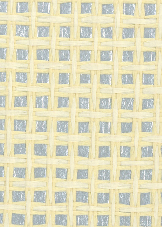 Basket Weave Grass cloth Wallpaper - Buff on Silver