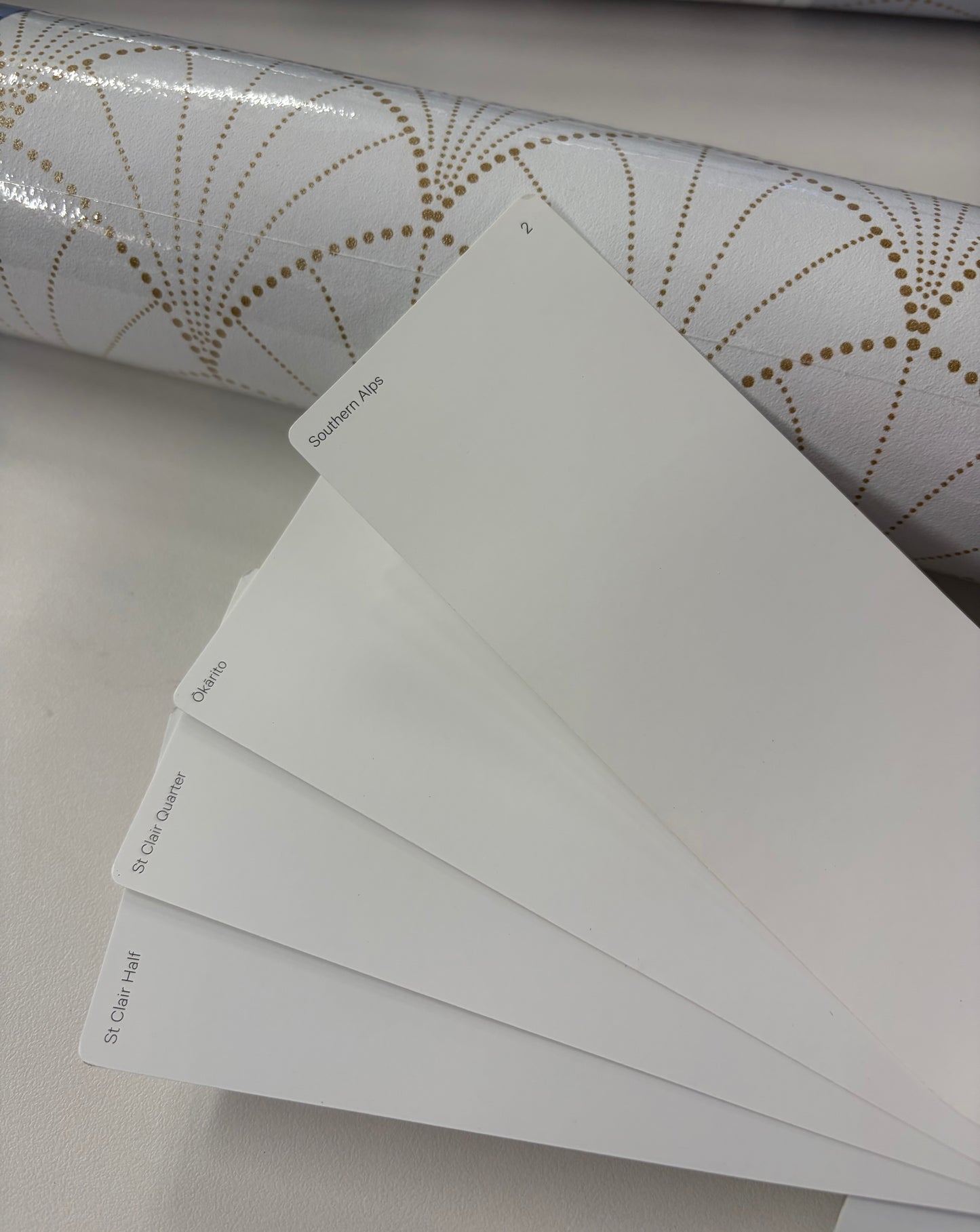 Stardust Art Deco Wallpaper - White Gold