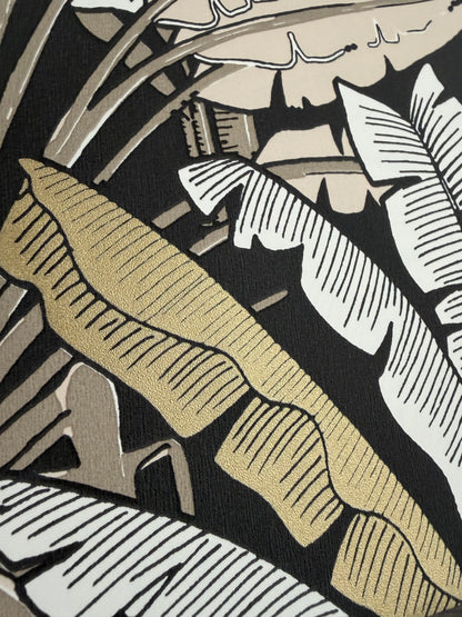 Evasion Jungle Vinyl Wallpaper - Black Gold - Last 40 Rolls