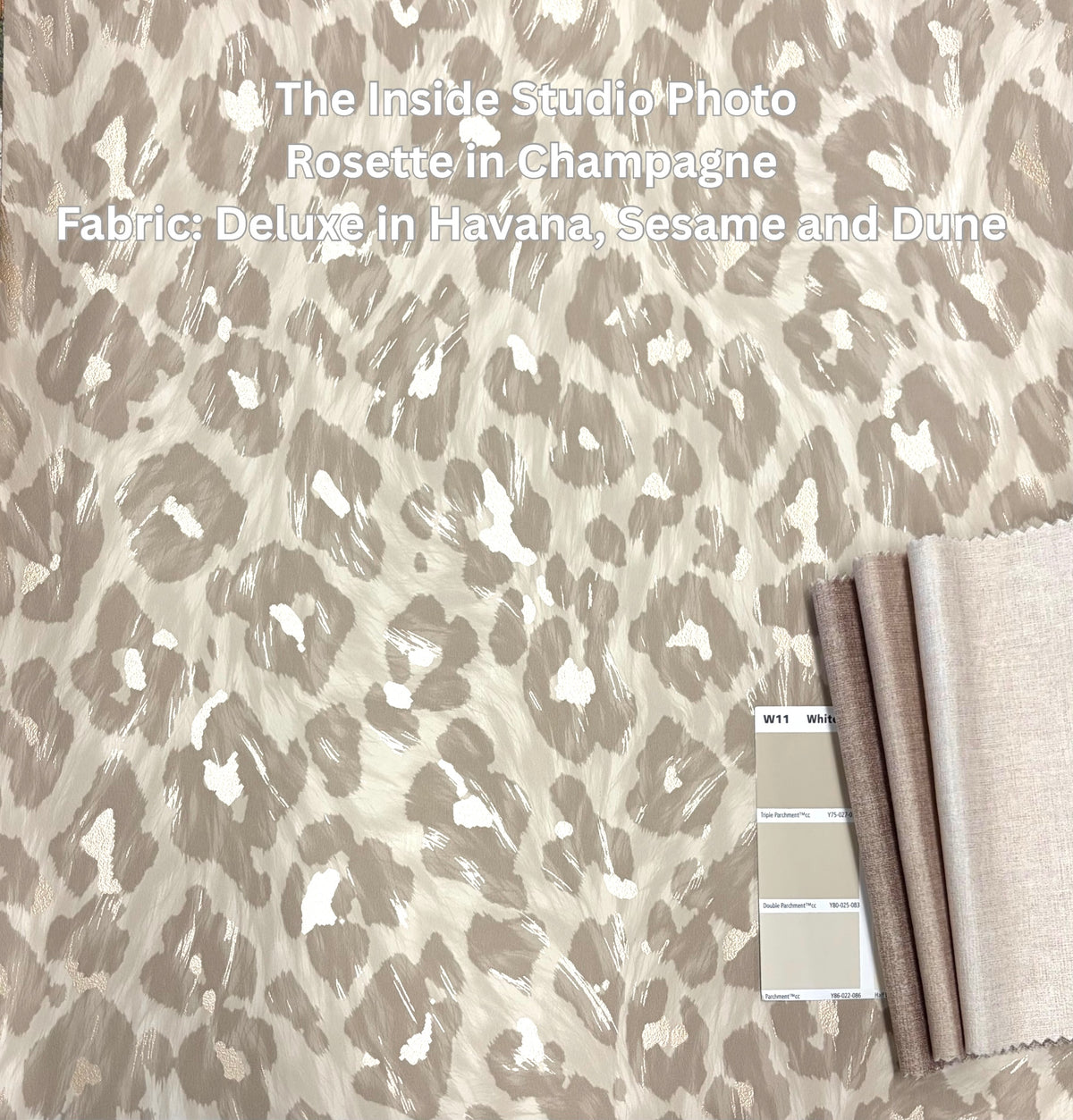 Rosette – Leopard Print Wallpaper – Champagne