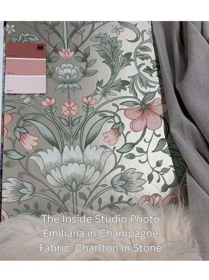Emiliana - Trailing Floral Wallpaper - Champagne