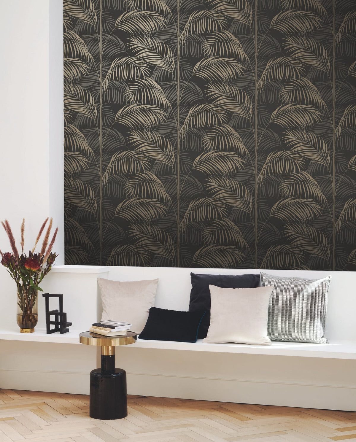 Sample - Le Tout Paris Wallpaper - Charcoal Champagne