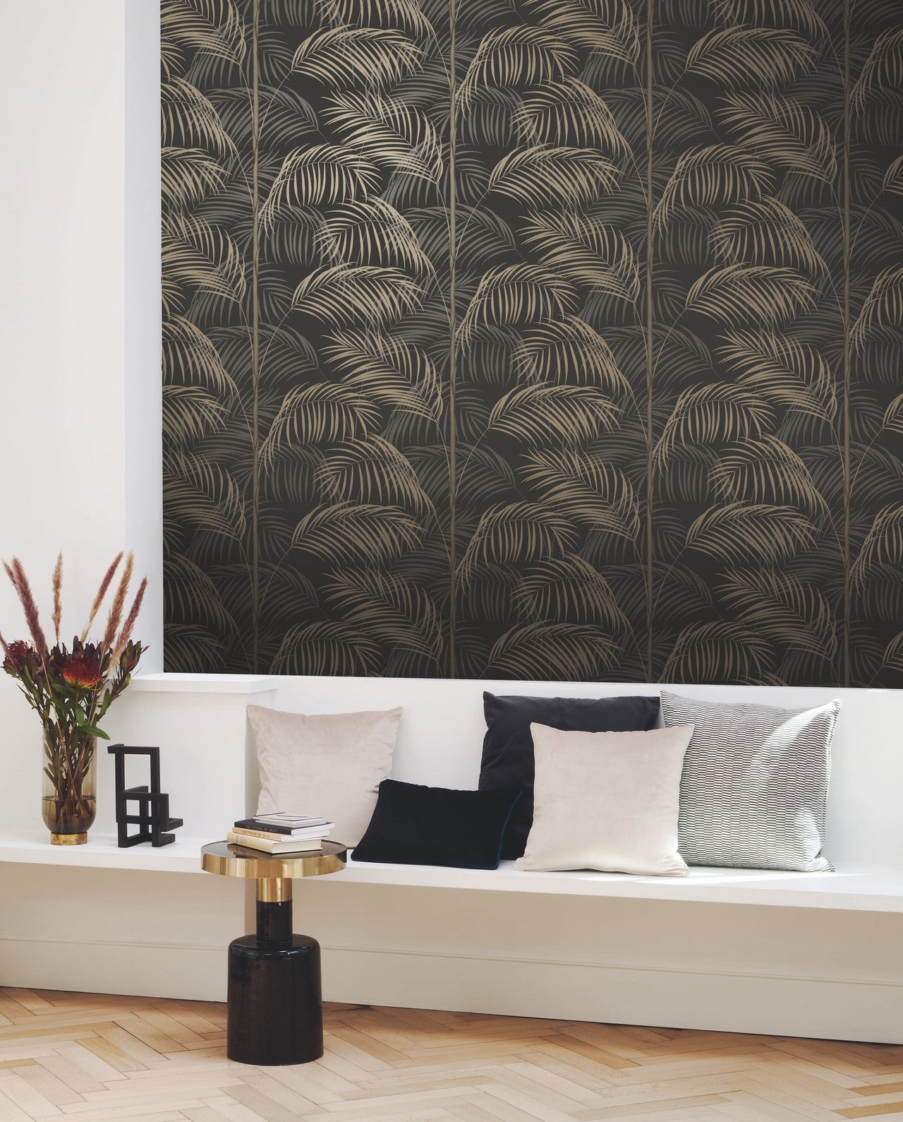 Sample - Le Tout Paris Wallpaper - Charcoal Champagne