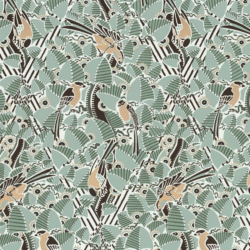 Sample - Majolliques Wallpaper - Modest Green