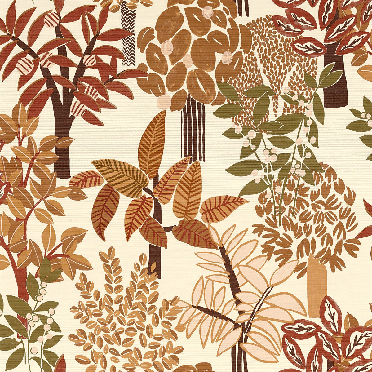 Sample - Peradeniya Garden Wallpaper - Red