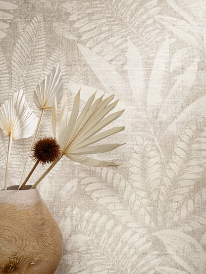 Aloes Karabane Wallpaper (Indent) - Ivory