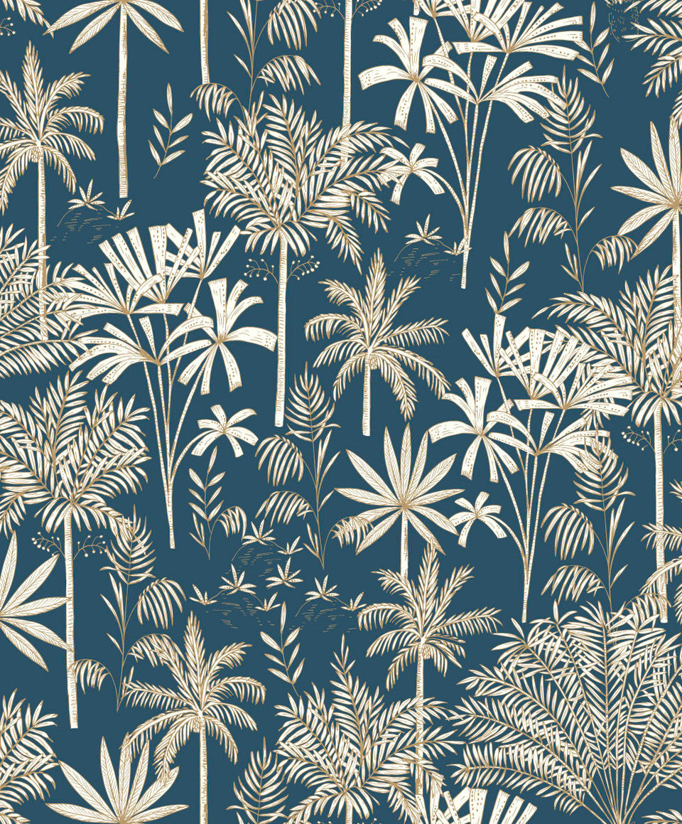 Jardin De Marrakech Wallpaper - Blue - Discontinuing