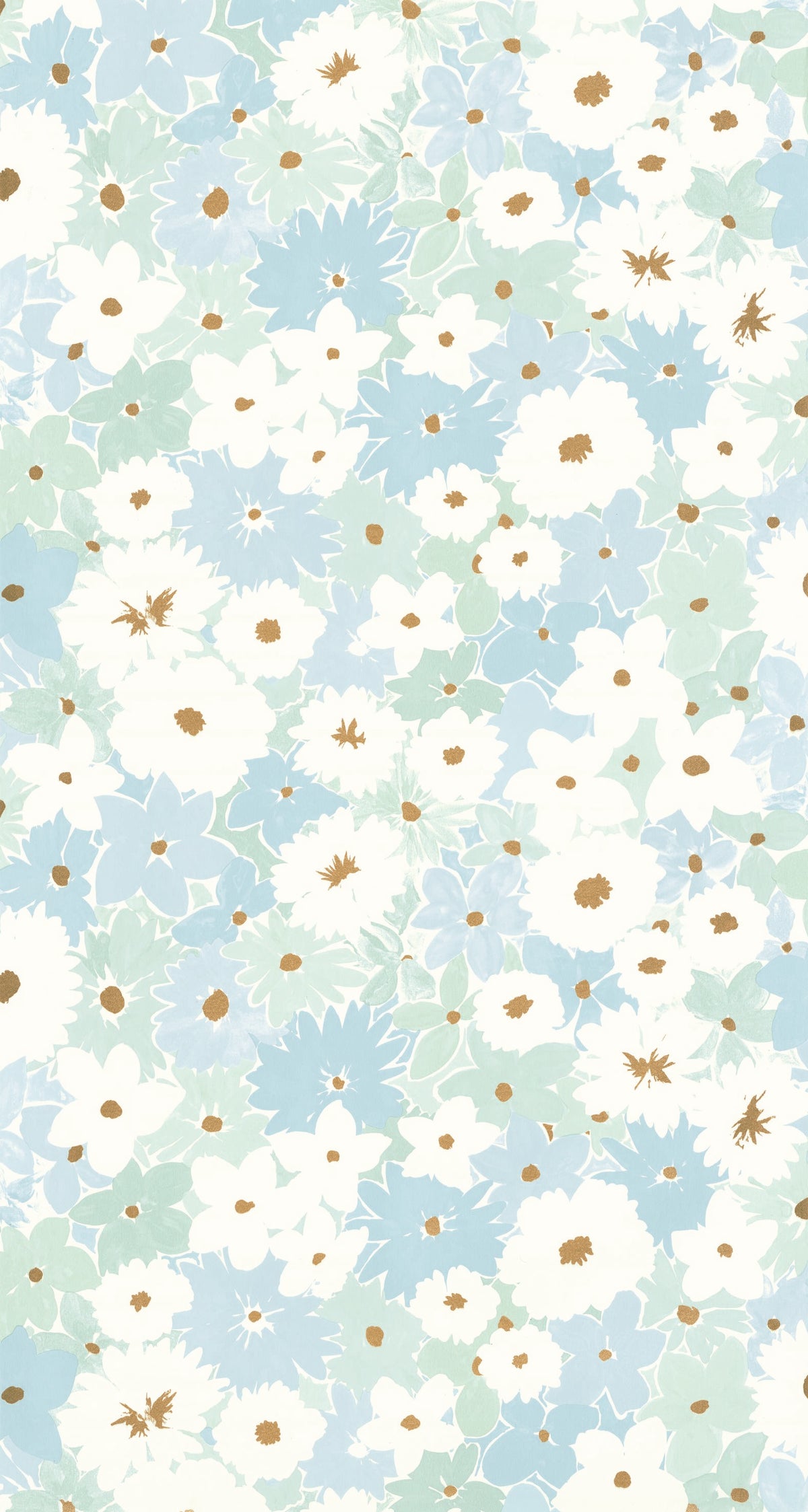 Flora Power Wallpaper - Bleu