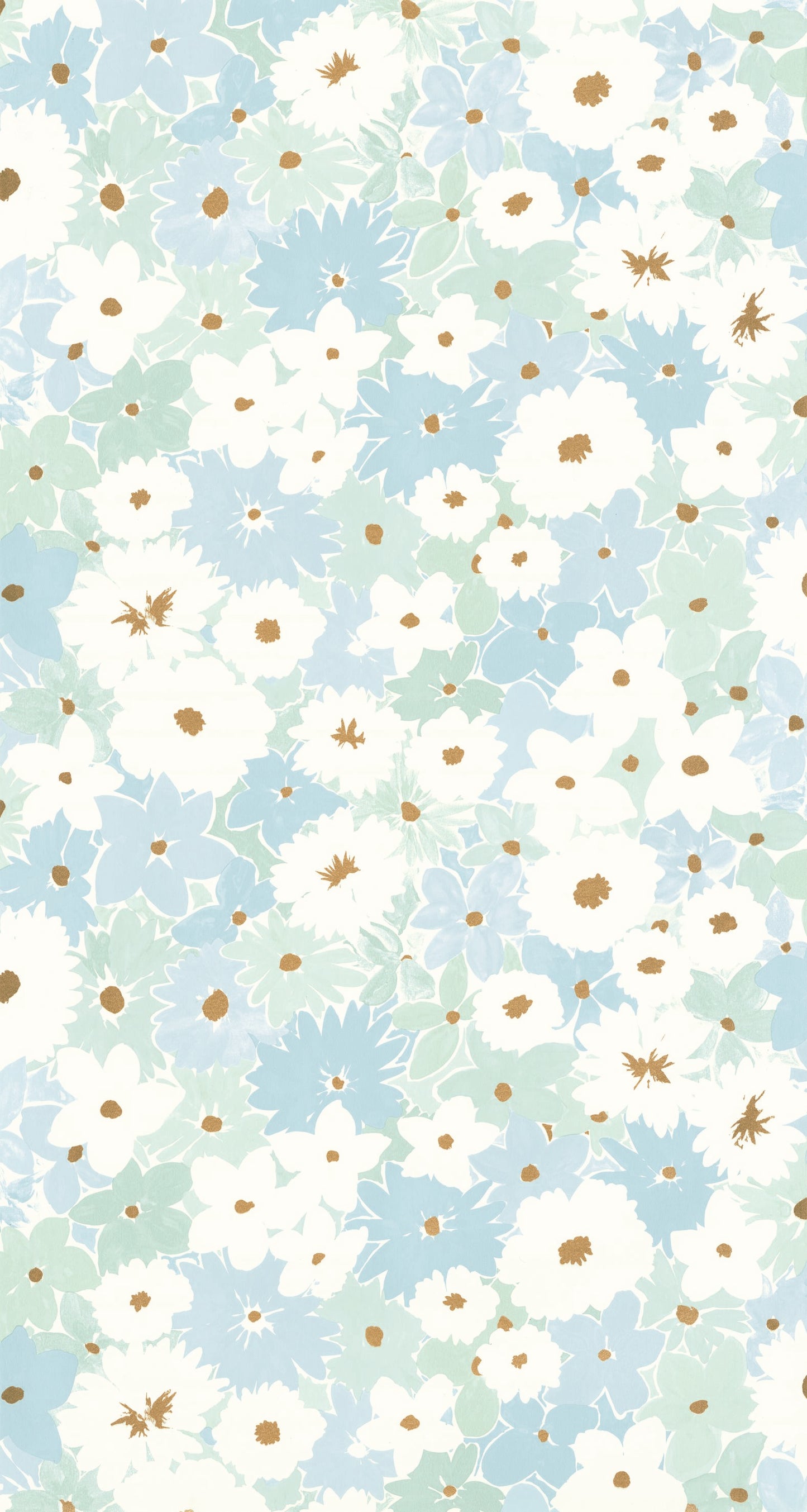 Flora Power Wallpaper - Bleu