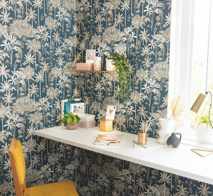 Jardin De Marrakech Wallpaper - Blue - Discontinuing