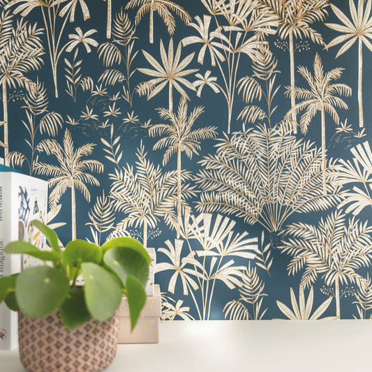 Jardin De Marrakech Wallpaper - Blue - Discontinuing